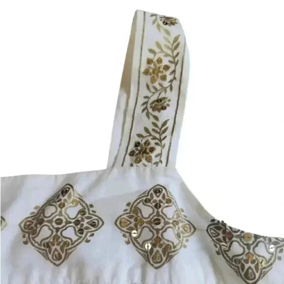 MICHAEL Michael Kors sequin peasant style boho cami  top size L - Picture 3 of 5